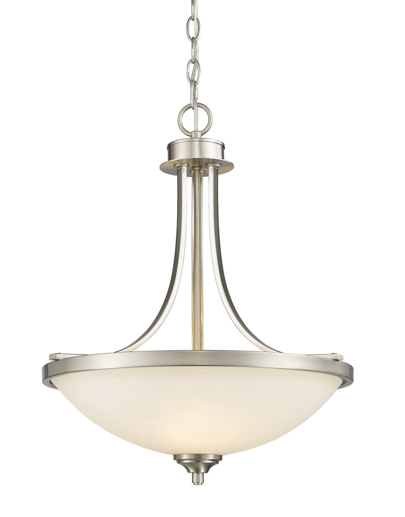 Z-Lite 435P-BN Three Light Pendant, Brushed Nickel