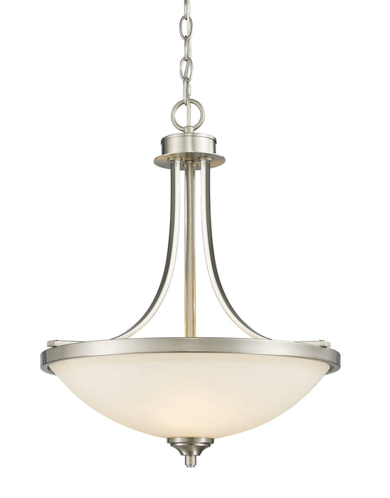 Z-Lite 435P-BN Three Light Pendant, Brushed Nickel