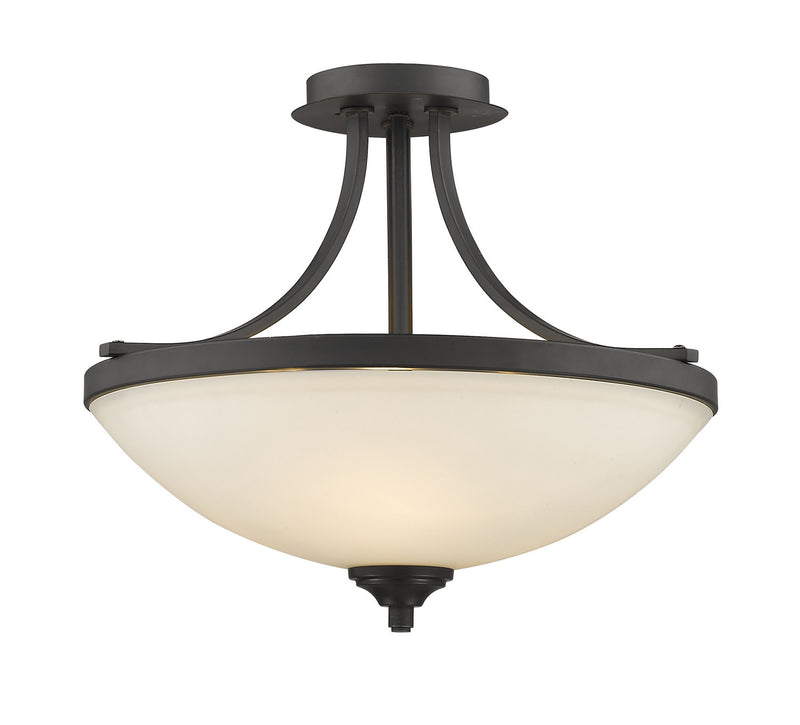 Z-Lite 435SF-BRZ Three Light Semi Flush Mount, Bronze