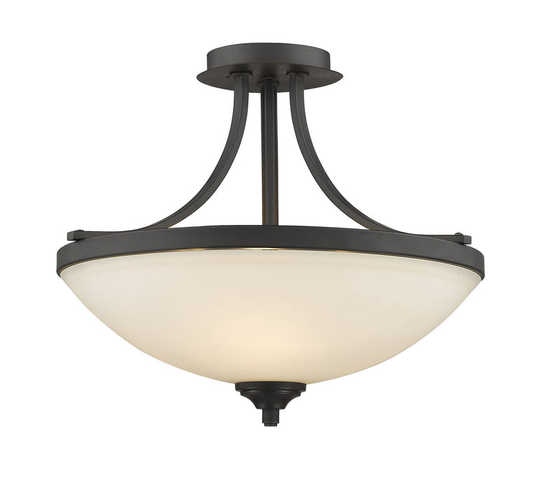 Z-Lite 435SF-BRZ Three Light Semi Flush Mount, Bronze