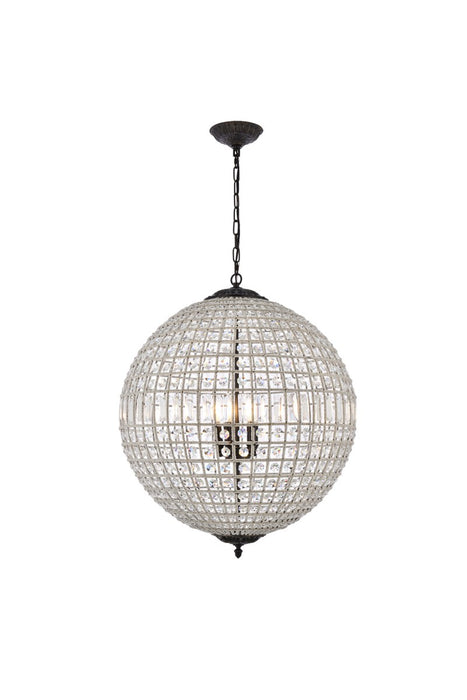 Elegant Lighting 1205D24DB/RC Five Light Chandelier, Dark Bronze
