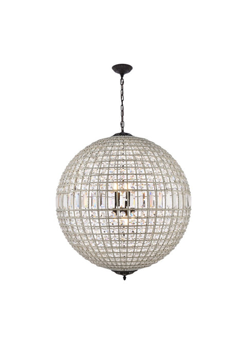 Elegant Lighting 1205G36DB/RC Eight Light Chandelier, Dark Bronze