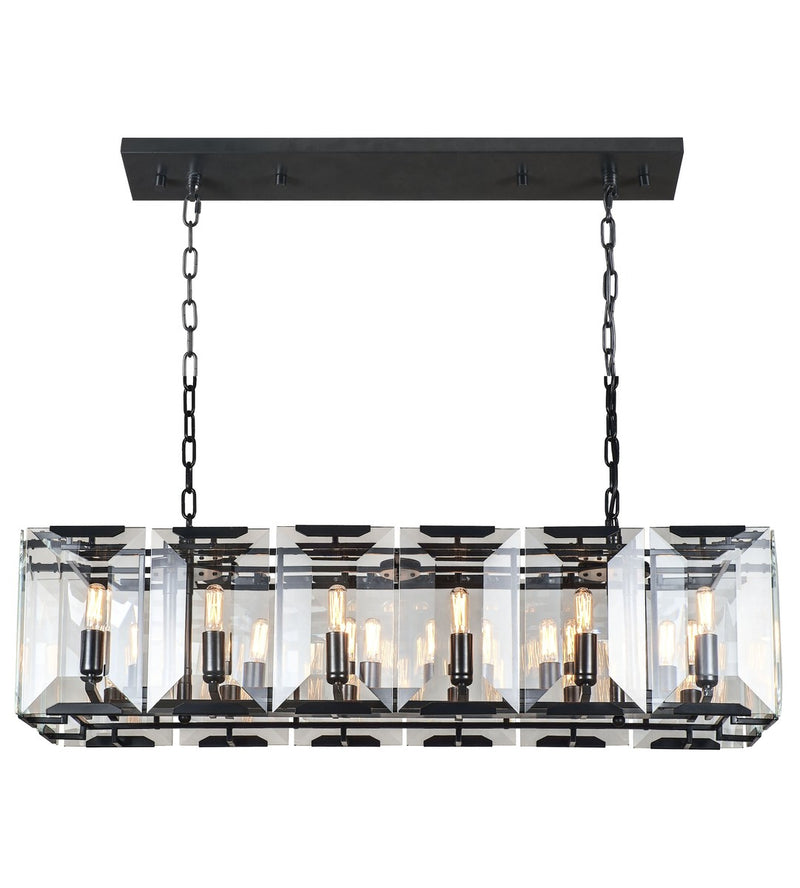 Elegant Lighting 1212D40FB 12 Light Chandelier, Flat Black
