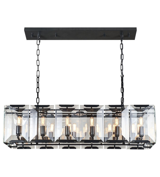 Elegant Lighting 1212D40FB 12 Light Chandelier, Flat Black