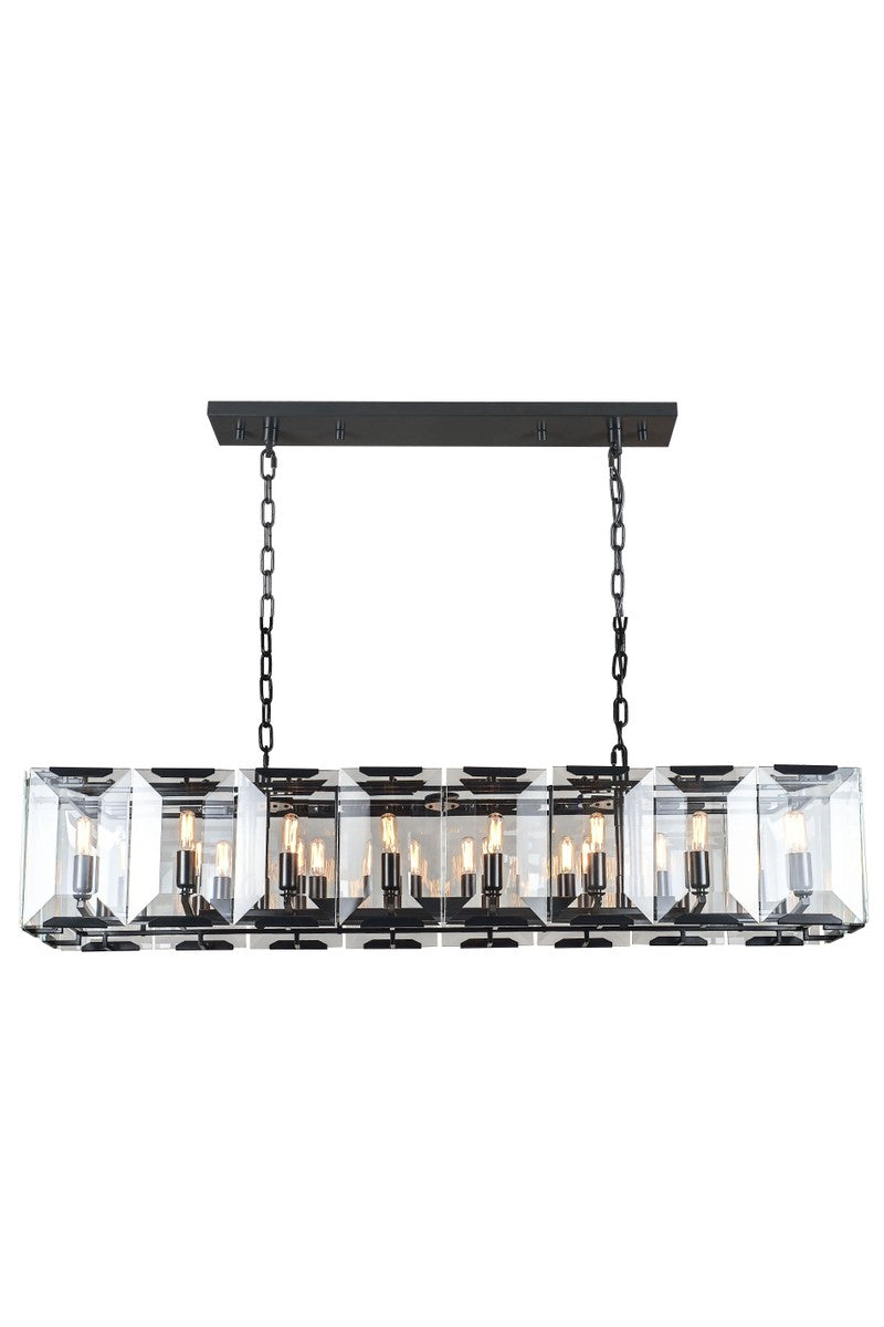 Elegant Lighting 1212D53FB 16 Light Chandelier, Flat Black
