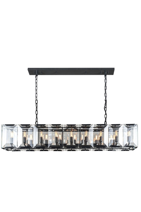 Elegant Lighting 1212D60FB 18 Light Chandelier, Flat Black