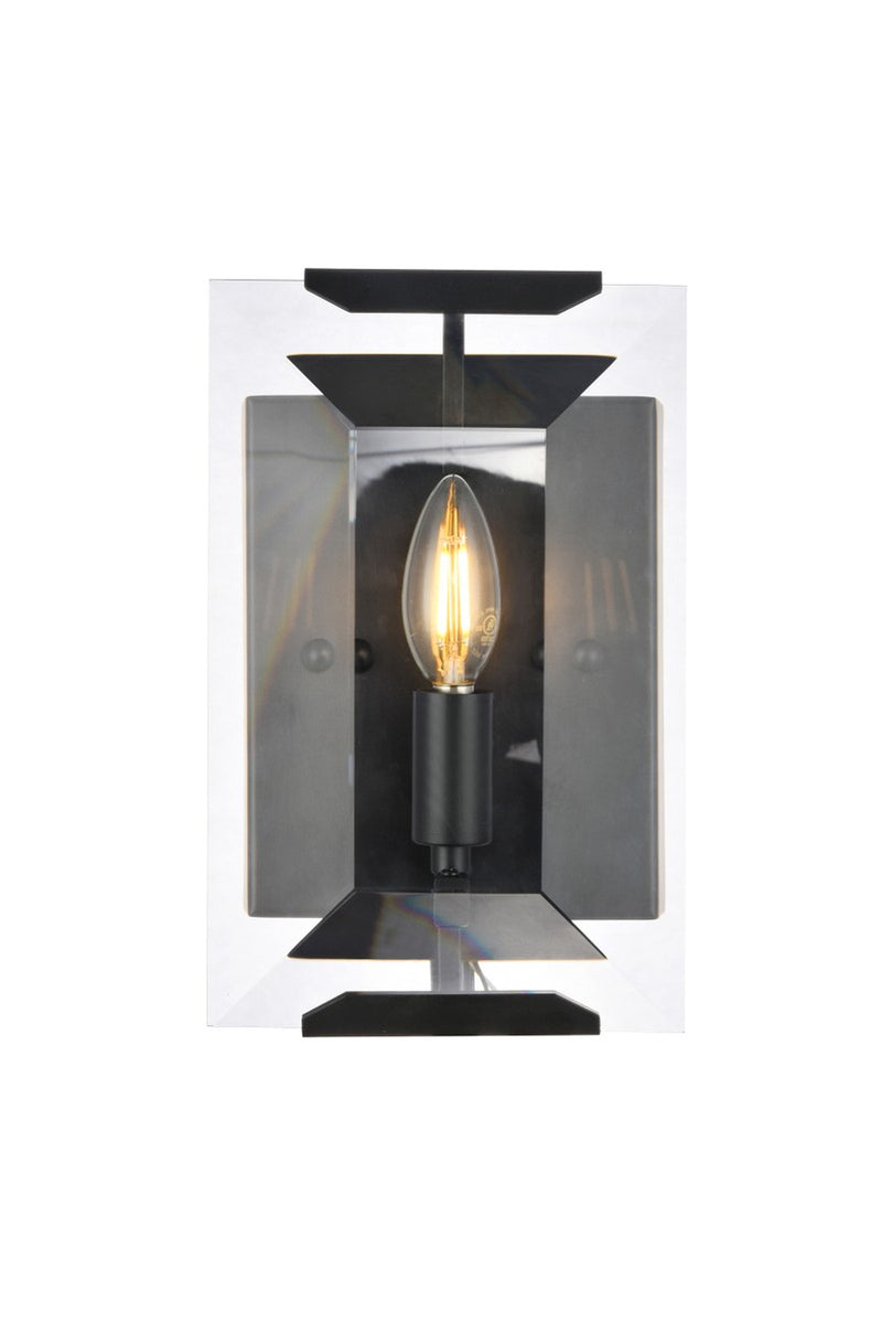 Elegant Lighting 1212W6FB One Light Wall Sconce, Flat Black