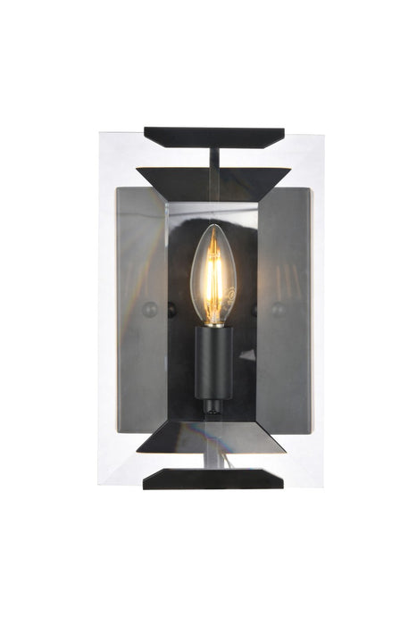 Elegant Lighting 1212W6FB One Light Wall Sconce, Flat Black