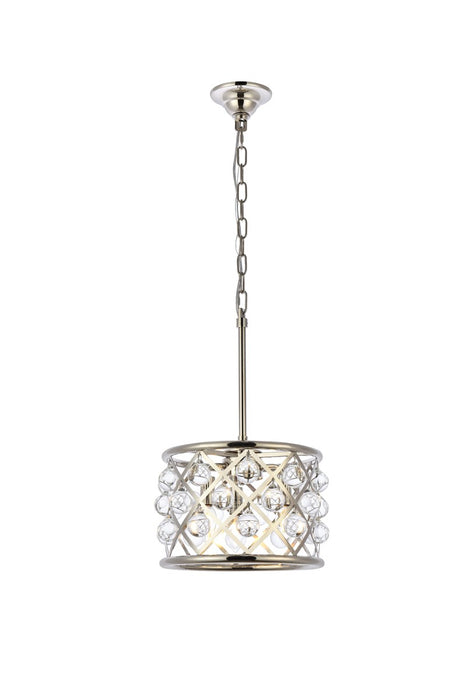 Elegant Lighting 1213D12PN/RC Three Light Pendant, Polished Nickel