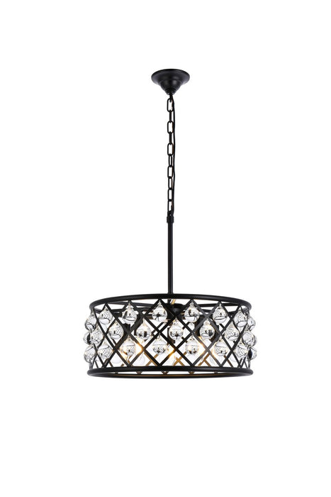 Elegant Lighting 1213D20MB/RC Five Light Pendant, Matte Black