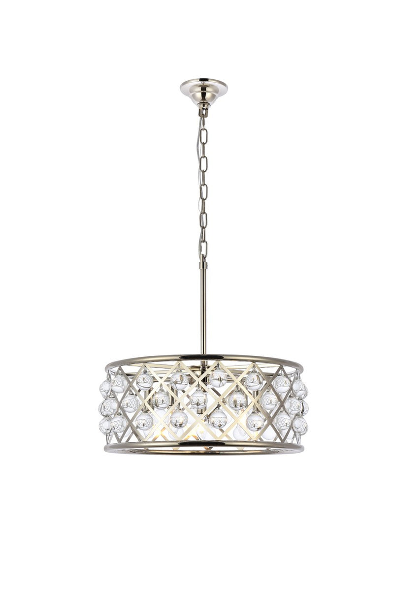 Elegant Lighting 1213D20PN/RC Five Light Pendant, Polished Nickel