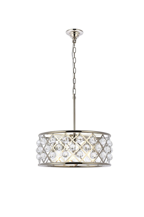 Elegant Lighting 1213D20PN/RC Five Light Pendant, Polished Nickel