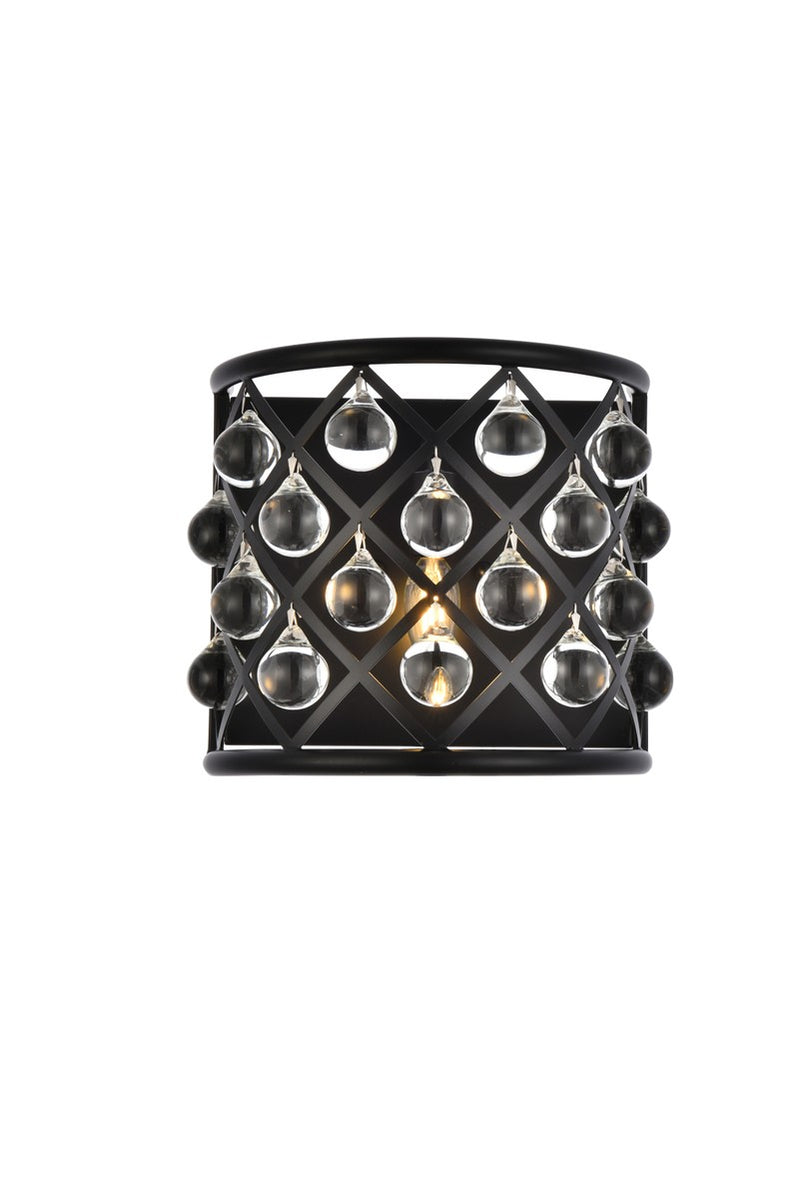 Elegant Lighting 1213W11MB/RC One Light Wall Sconce, Matte Black
