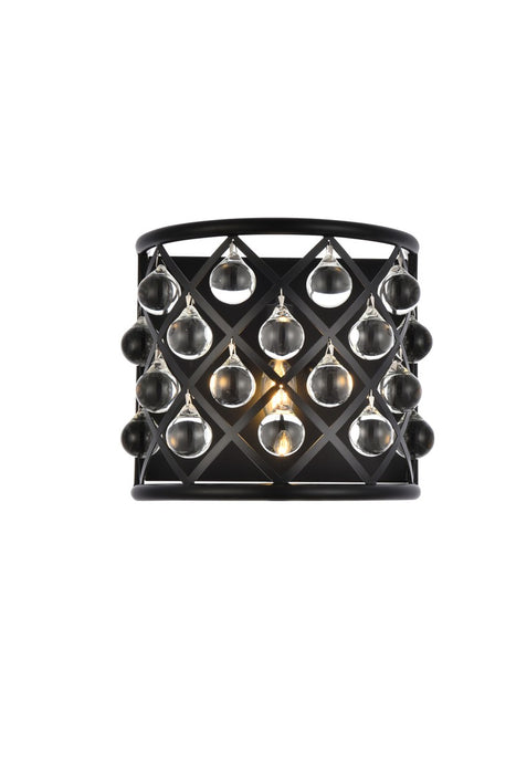 Elegant Lighting 1213W11MB/RC One Light Wall Sconce, Matte Black