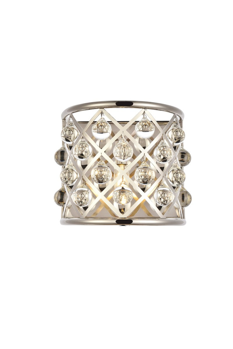 Elegant Lighting 1213W11PN/RC One Light Wall Sconce, Polished Nickel