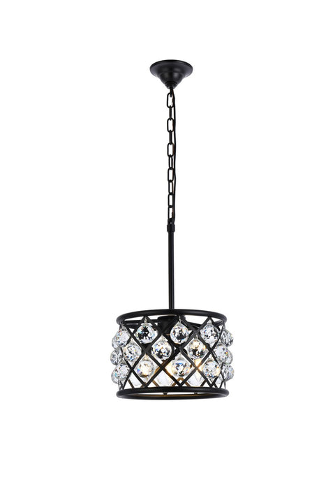 Elegant Lighting 1214D12MB/RC Three Light Pendant, Matte Black
