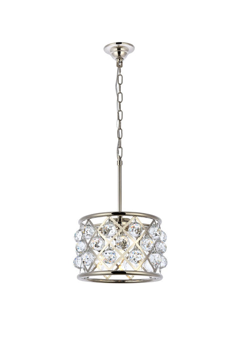 Elegant Lighting 1214D12PN/RC Three Light Pendant, Polished Nickel