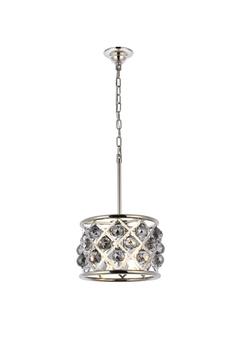Elegant Lighting 1214D12PN-SS/RC Three Light Pendant, Polished Nickel