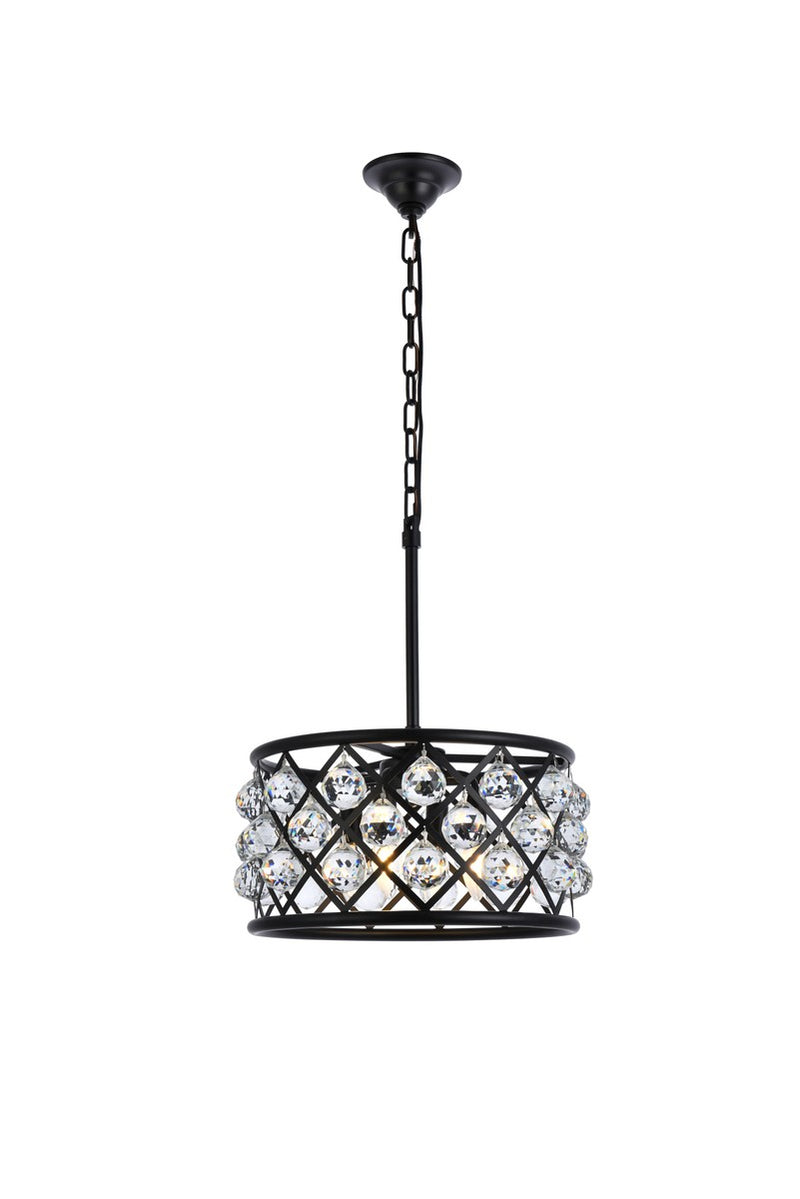 Elegant Lighting 1214D16MB/RC Four Light Pendant, Matte Black