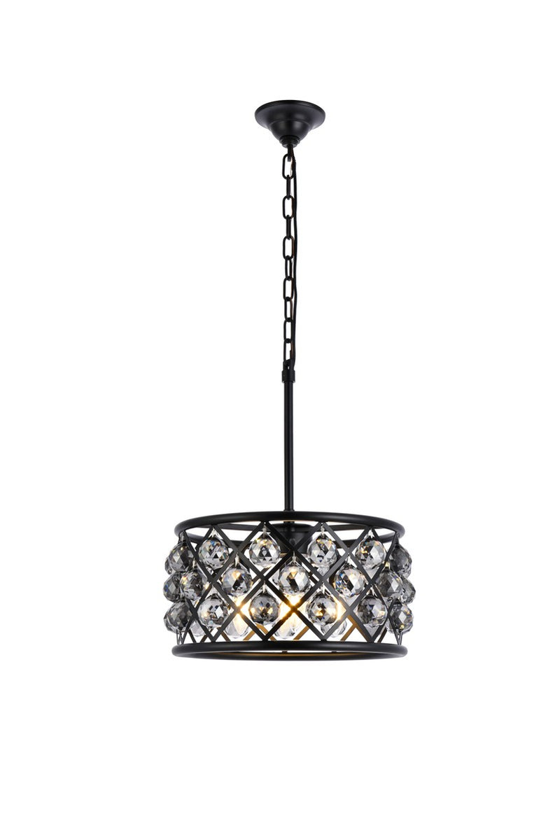 Elegant Lighting 1214D16MB-SS/RC Four Light Pendant, Matte Black