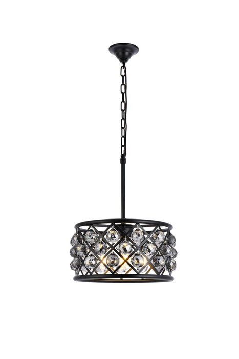 Elegant Lighting 1214D16MB-SS/RC Four Light Pendant, Matte Black