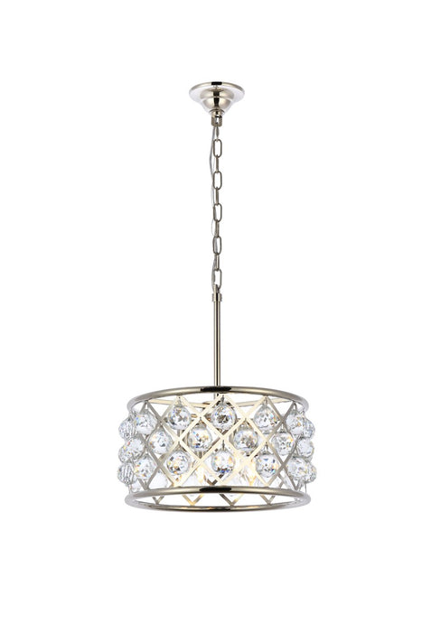 Elegant Lighting 1214D16PN/RC Four Light Pendant, Polished Nickel