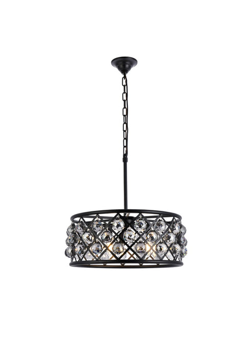 Elegant Lighting 1214D20MB-SS/RC Five Light Chandelier, Matte Black