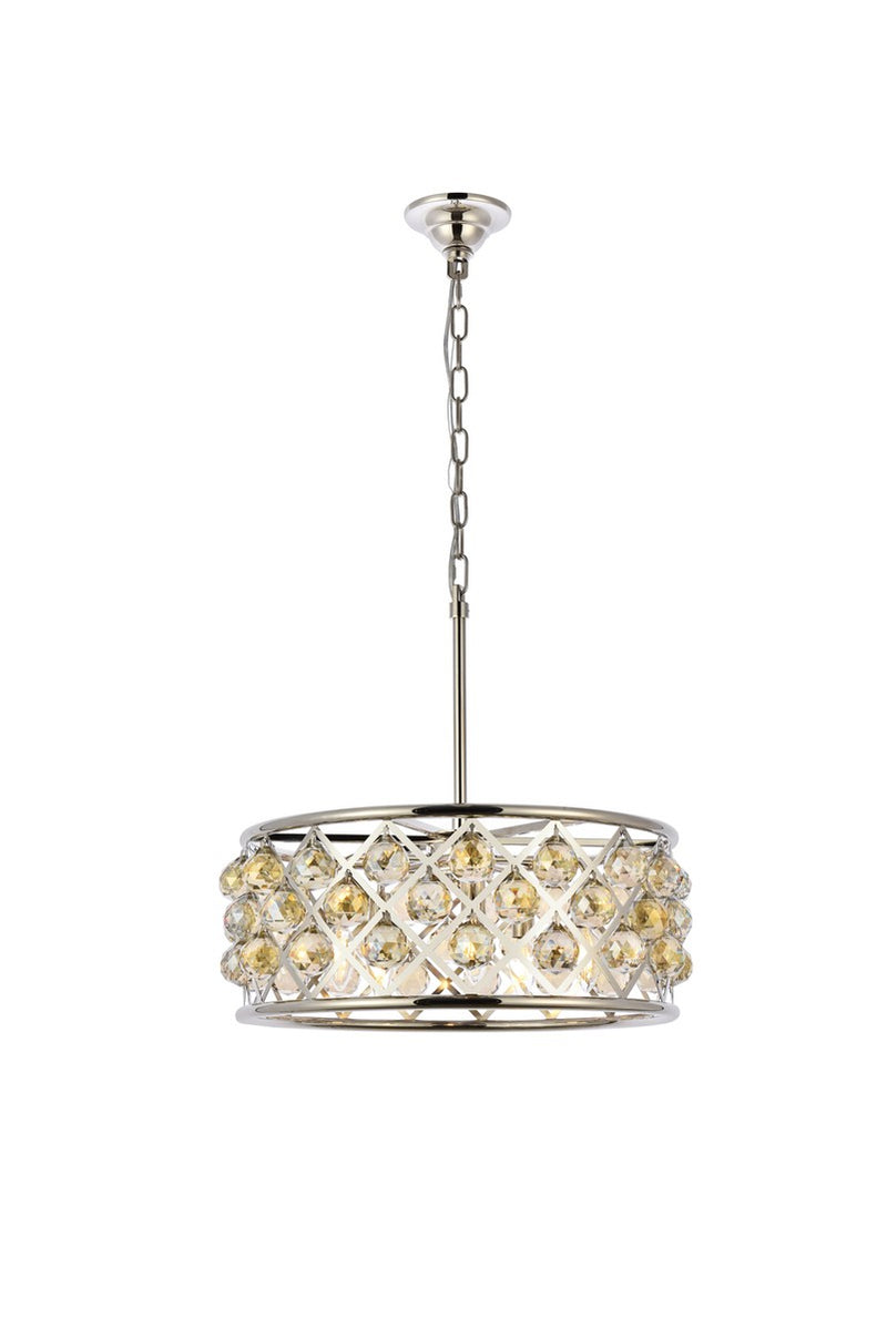Elegant Lighting 1214D20PN-GT/RC Five Light Chandelier, Polished Nickel