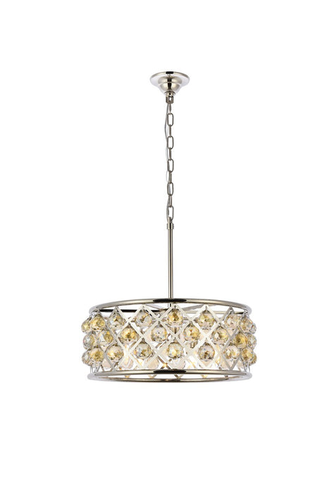 Elegant Lighting 1214D20PN-GT/RC Five Light Chandelier, Polished Nickel