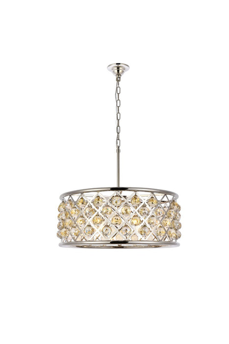 Elegant Lighting 1214D25PN-GT/RC Six Light Chandelier, Polished Nickel