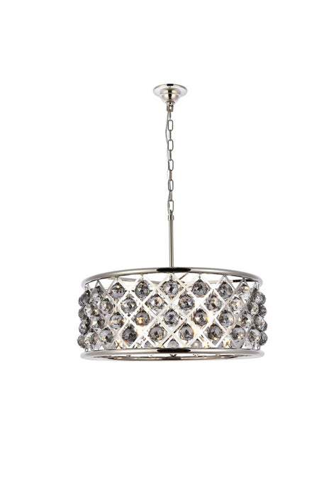 Elegant Lighting 1214D25PN-SS/RC Six Light Chandelier, Polished Nickel