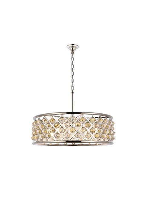 Elegant Lighting 1214D32PN-GT/RC Eight Light Chandelier, Polished Nickel