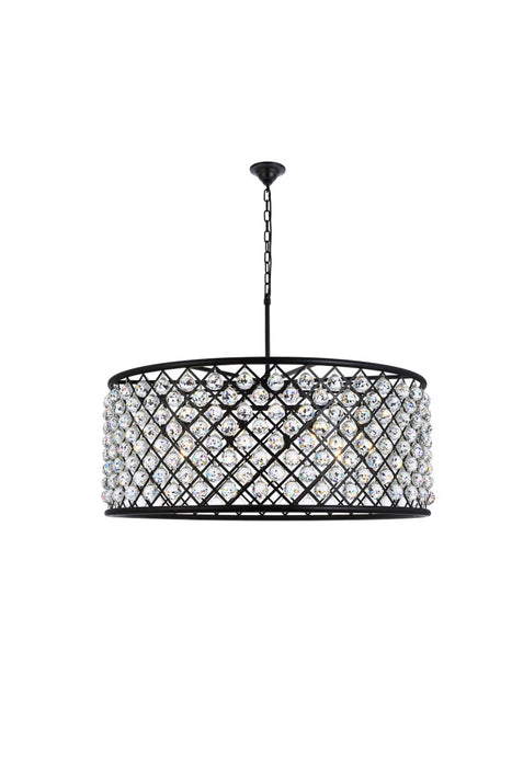Elegant Lighting 1214G43MB/RC Ten Light Chandelier, Matte Black