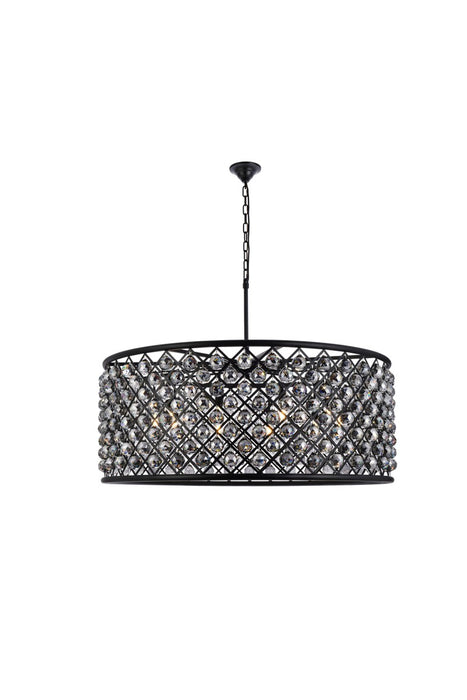 Elegant Lighting 1214G43MB-SS/RC Ten Light Chandelier, Matte Black