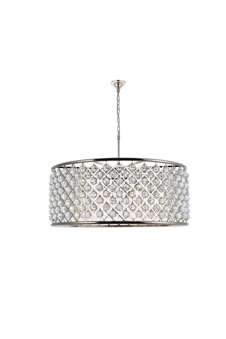 Elegant Lighting 1214G43PN/RC Ten Light Chandelier, Polished Nickel