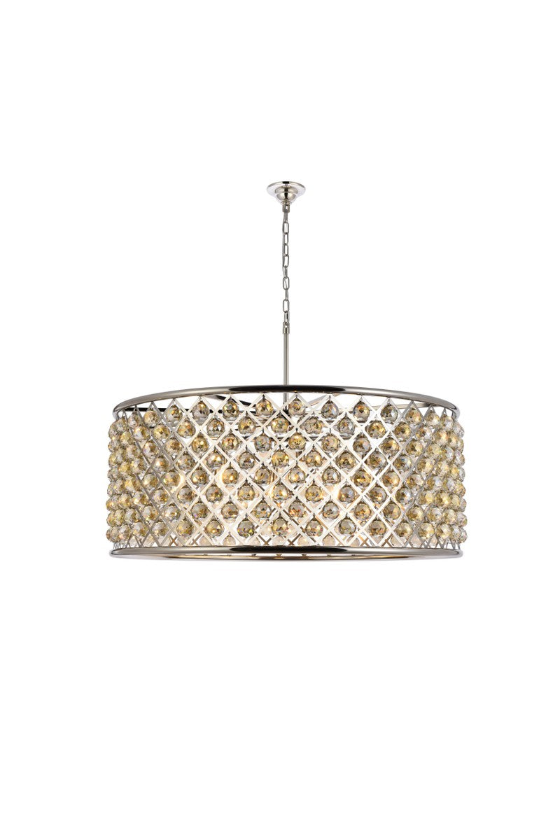 Elegant Lighting 1214G43PN-GT/RC Ten Light Chandelier, Polished Nickel