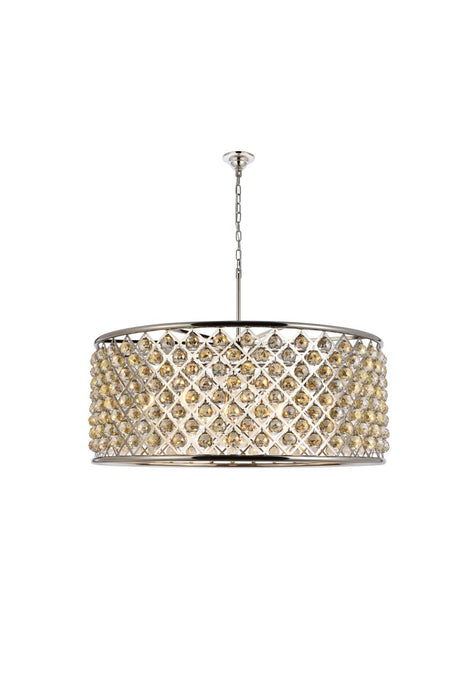 Elegant Lighting 1214G43PN-GT/RC Ten Light Chandelier, Polished Nickel