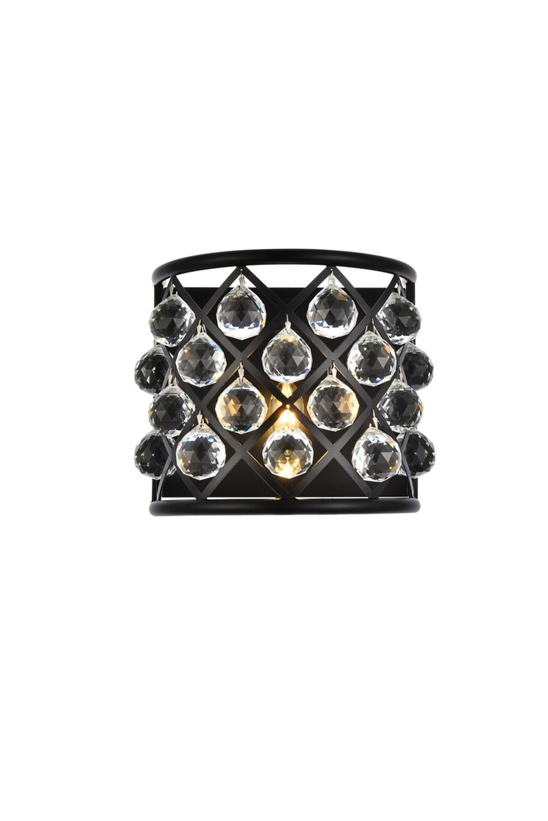 Elegant Lighting 1214W11MB/RC One Light Wall Sconce, Matte Black