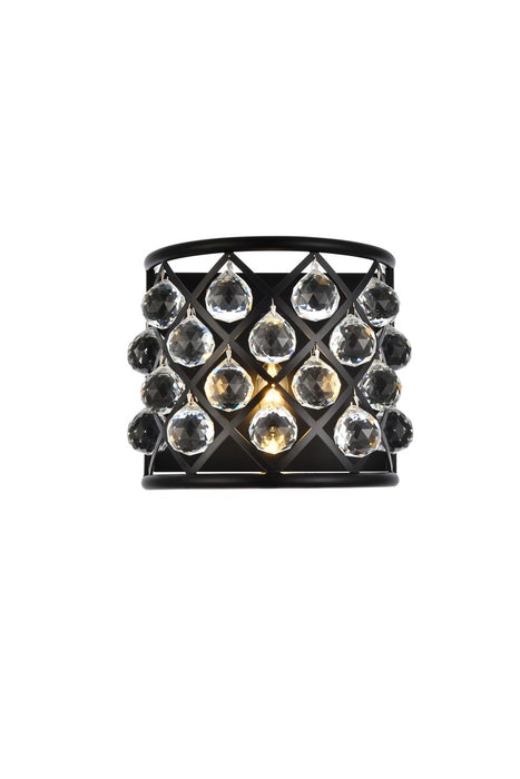 Elegant Lighting 1214W11MB/RC One Light Wall Sconce, Matte Black