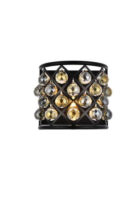 Elegant Lighting 1214W11MB-GT/RC One Light Wall Sconce, Matte Black