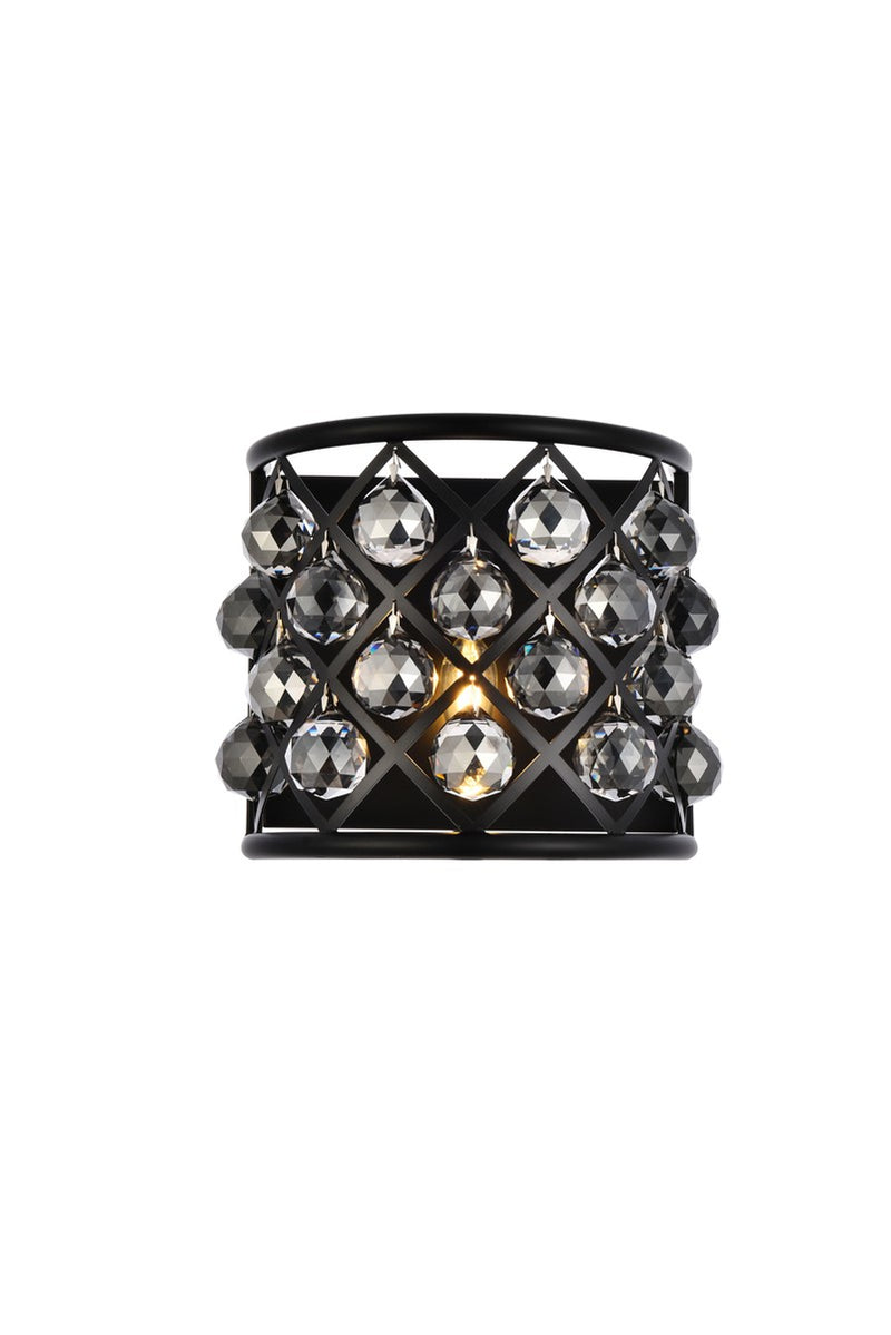 Elegant Lighting 1214W11MB-SS/RC One Light Wall Sconce, Matte Black