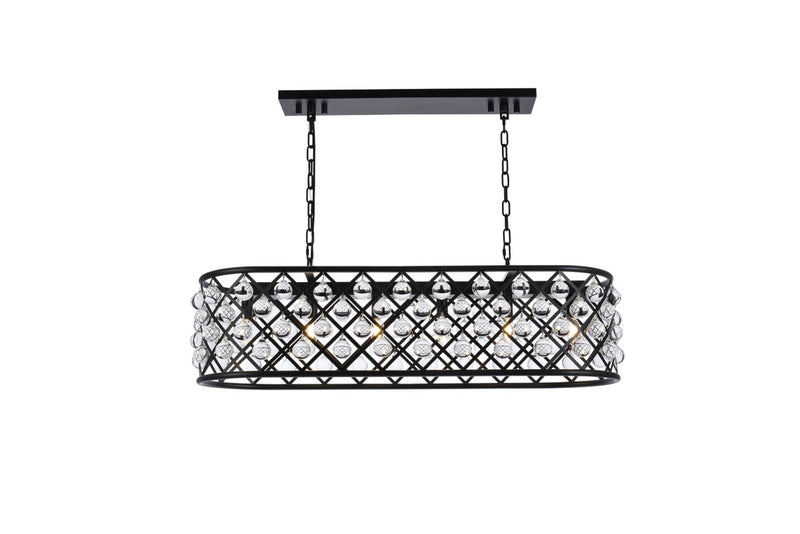 Elegant Lighting 1215G40MB/RC Six Light Chandelier, Matte Black