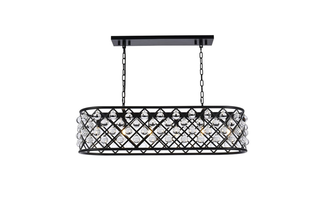 Elegant Lighting 1215G40MB/RC Six Light Chandelier, Matte Black