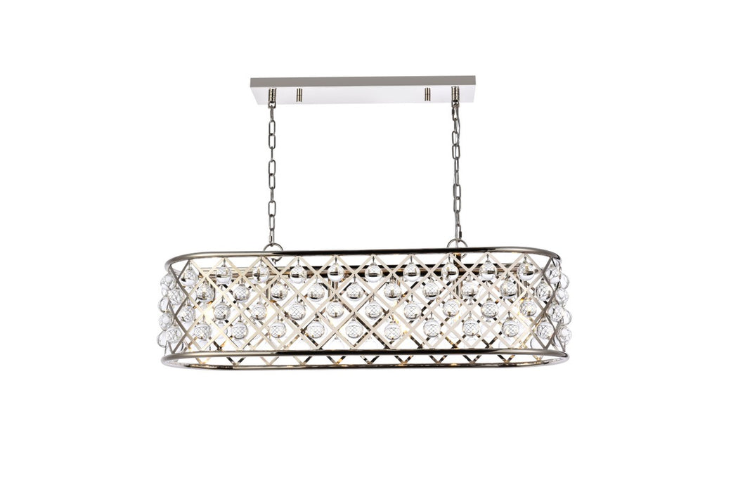 Elegant Lighting 1215G40PN/RC Six Light Chandelier, Polished Nickel