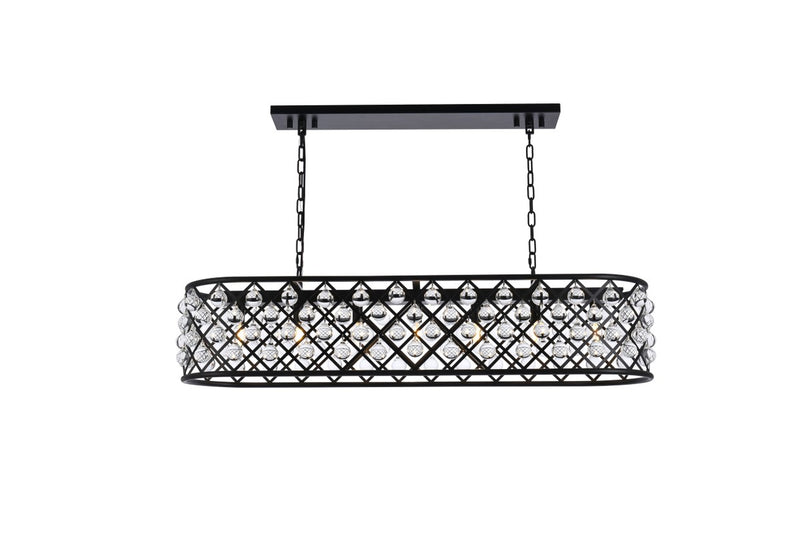 Elegant Lighting 1215G50MB/RC Seven Light Chandelier, Matte Black