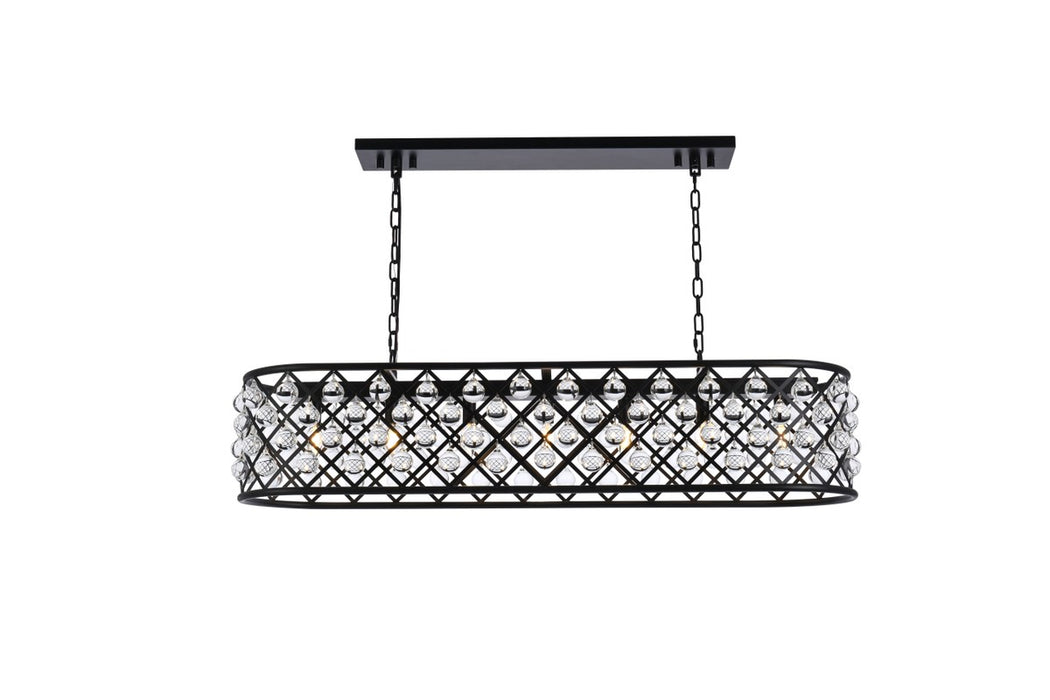 Elegant Lighting 1215G50MB/RC Seven Light Chandelier, Matte Black