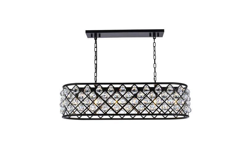Elegant Lighting 1216G40MB/RC Six Light Chandelier, Matte Black