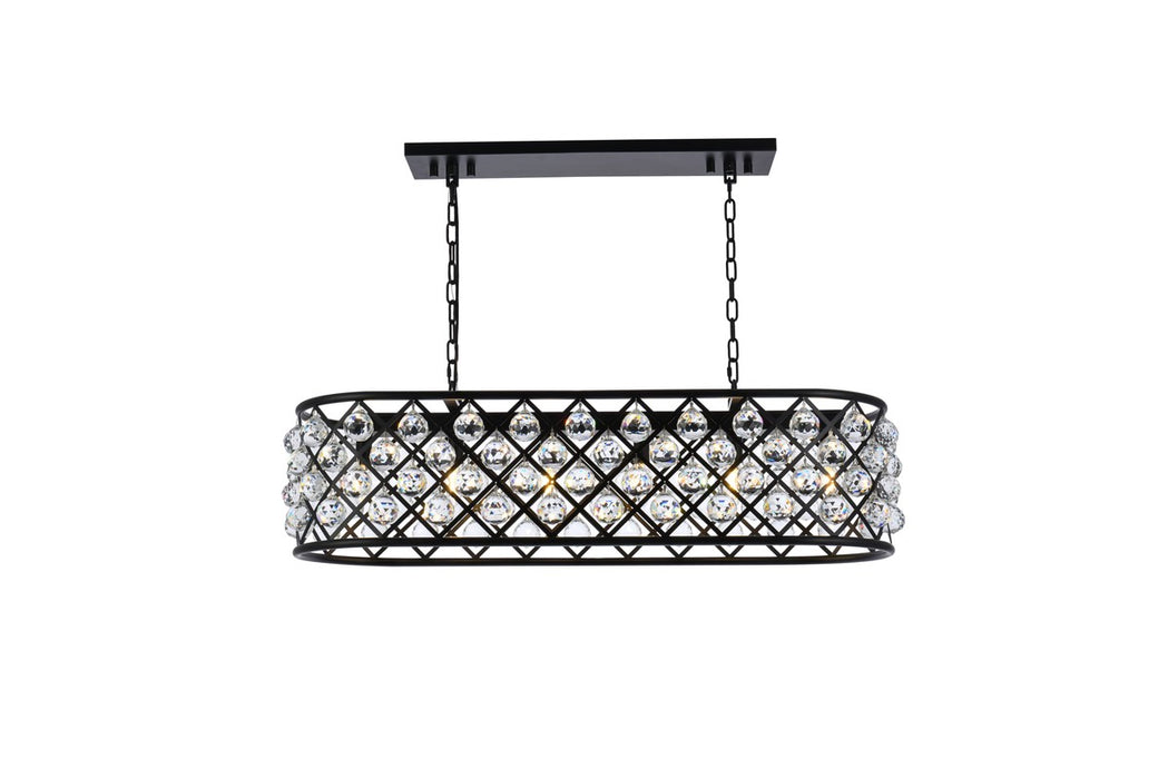 Elegant Lighting 1216G40MB/RC Six Light Chandelier, Matte Black