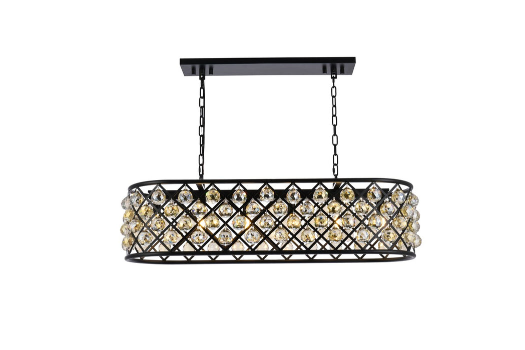 Elegant Lighting 1216G40MB-GT/RC Six Light Chandelier, Matte Black