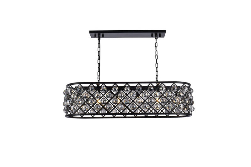 Elegant Lighting 1216G40MB-SS/RC Six Light Chandelier, Matte Black